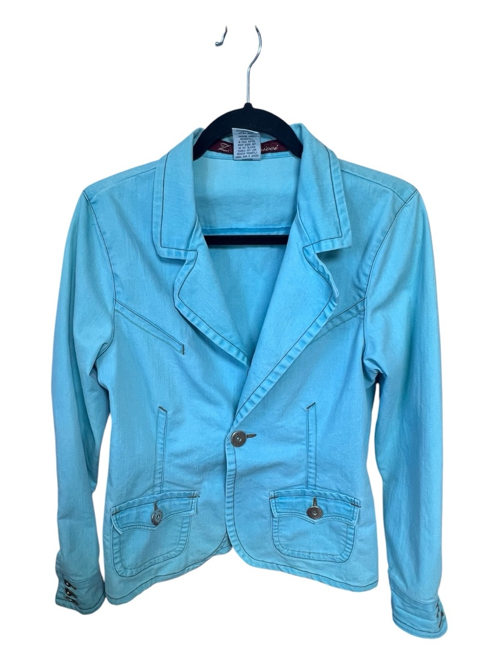 Z. Cavaricci vintage turquoise denim Women's Blazer Jacket